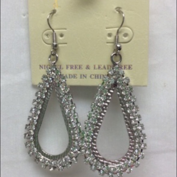 rhinestone pierced earrings French hook - Picture 1 of 1